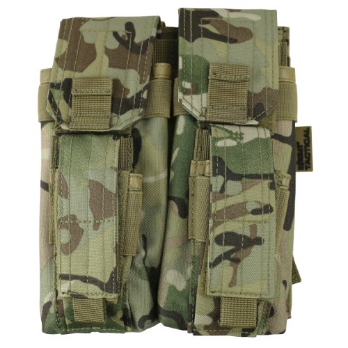 Double Rifle Mag Pouch (w/Pistol Mag Pouch) ATP, The Double Mag Pouch with Pistol Mag  is a practical and durable storage solution designed to securely hold both rifle and pistol magazines in one compact unit